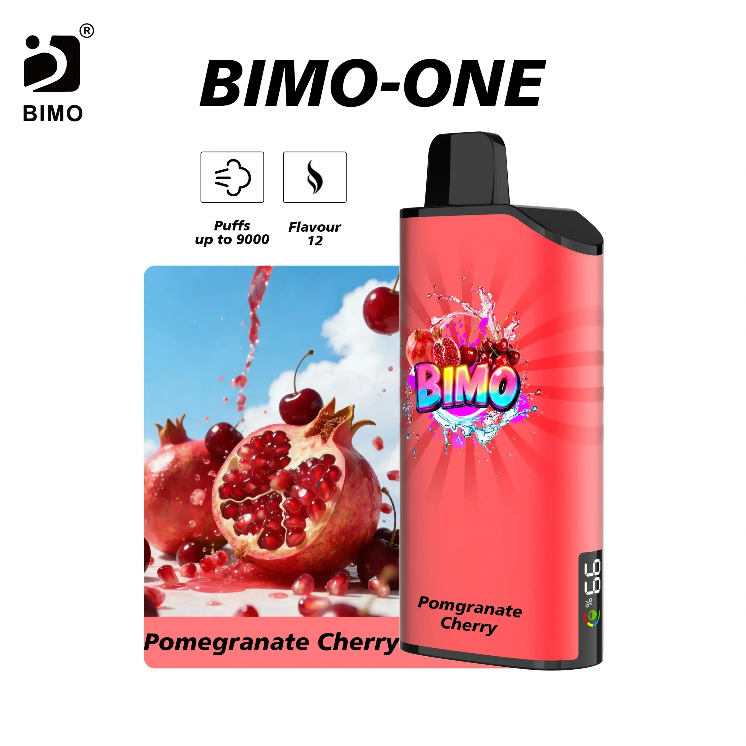 BIMO One 9000 puffs 6 BIMO One 9K-Pomegranate Cherry